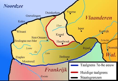Kaart Frans-Vlaanderen
